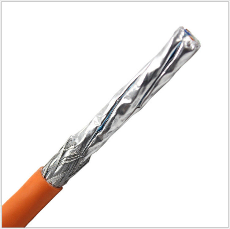 Al Foil 0.58mm موصل HDPE PVC عزل كابل SFTP Cat6a ، كابل إيثرنت Cat6a