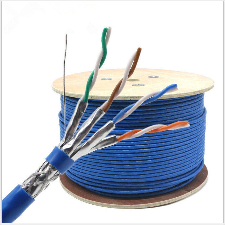 305 م محمية 23awg 0.58mm نحاسي عاري CAT7 LAN كابل ، كابل شبكة Cat 7