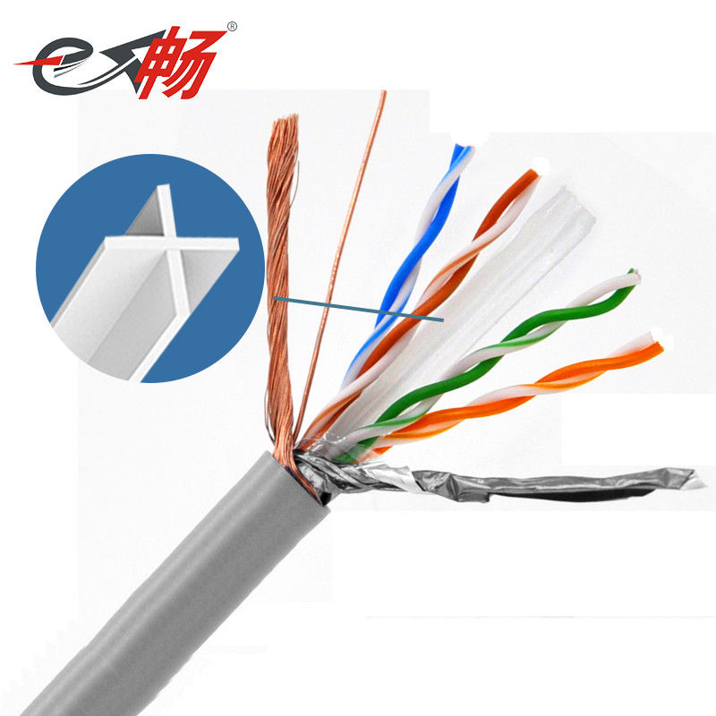 كابل إيثرنت المحمي Cat6 Rj45 SFTP ، كابل التصحيح الخارجي Cat6 للاتصالات السلكية واللاسلكية