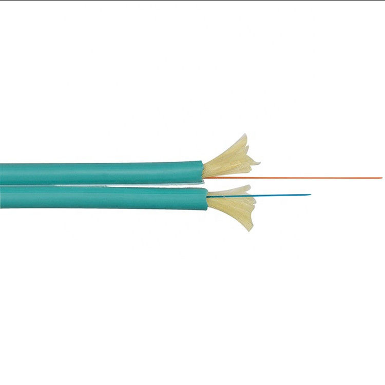 مرن داخلي OM3-300 2x2.8mm كابل الألياف البصرية المزدوجة ، سلك تصحيح الألياف البصرية