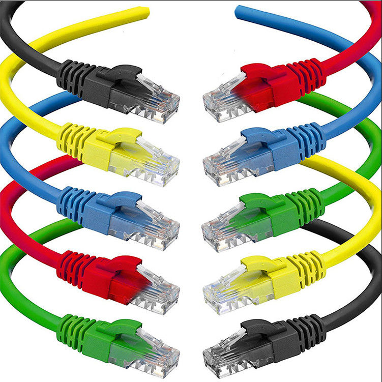RJ45 Connector PVC Jacket UTP FTP داخلي Cat5e Patch Cord ، 10m Cat5e Ethernet Cable