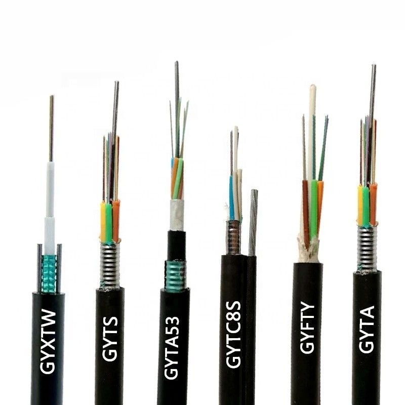 LZSH سترة 12 نواة G652 كابل الألياف البصرية أسود أبيض GYXTW