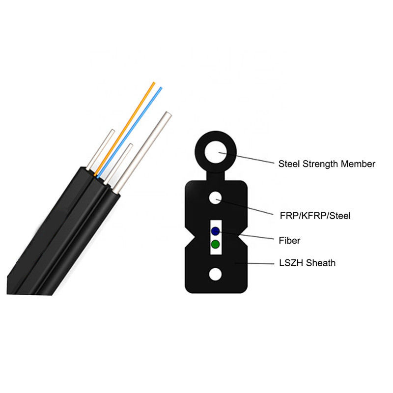 سلك الألياف البصرية 1 كور 2 كور FTTH إسقاط كابل G657