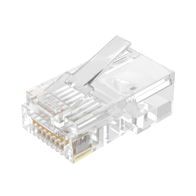 موصل إيثرنت Cat5 Cat6 8P8C RJ45 ذكر UTP غير محمي من الكريستال بدون أدوات