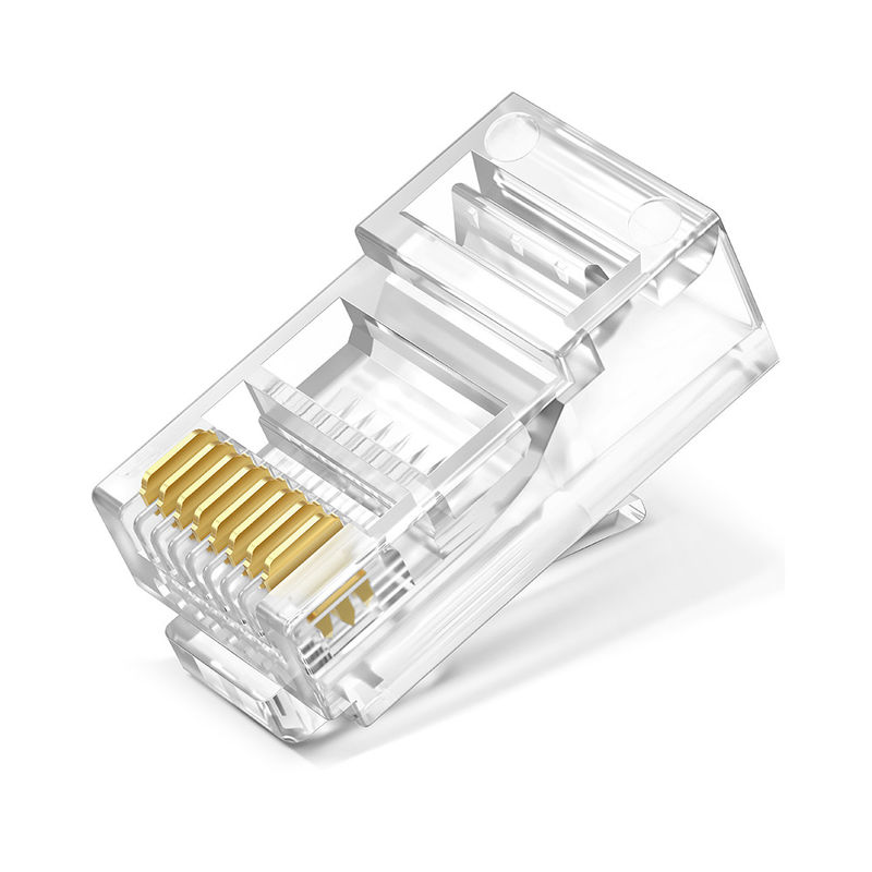 موصل إيثرنت Cat5 Cat6 8P8C RJ45 ذكر UTP غير محمي من الكريستال بدون أدوات