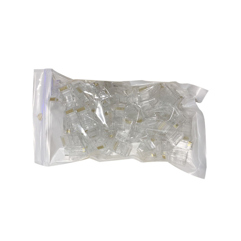 موصل إيثرنت Cat5 Cat6 8P8C RJ45 ذكر UTP غير محمي من الكريستال بدون أدوات