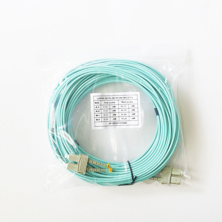 دوبلكس SC / UPC MM OM3 2.0mm / 3.0mm سلك تصحيح الألياف البصرية